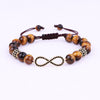 TCC™ Brown Tiger Eye Stone Infinity Charm Bracelet
